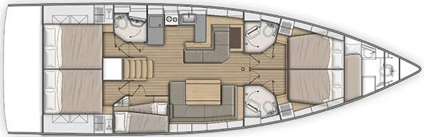 Ενοικίαση Oceanis 51.1 · TSUKI · από Λαύριο, Ολυμπιακή Μαρίνα Image oceanis_511_layout
