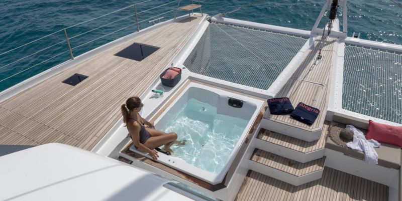 Professional skipper guiding beginners on a crewed yacht in Greece